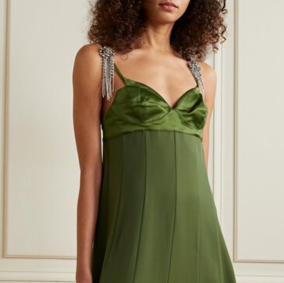3.1 PHILLIP LIM Fluid Flare Bustier Prom Gown Olive Green - Picture 3 of 16